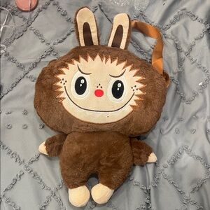 Labubu Brown Plush monsters cartoon Backpack purse nwt
